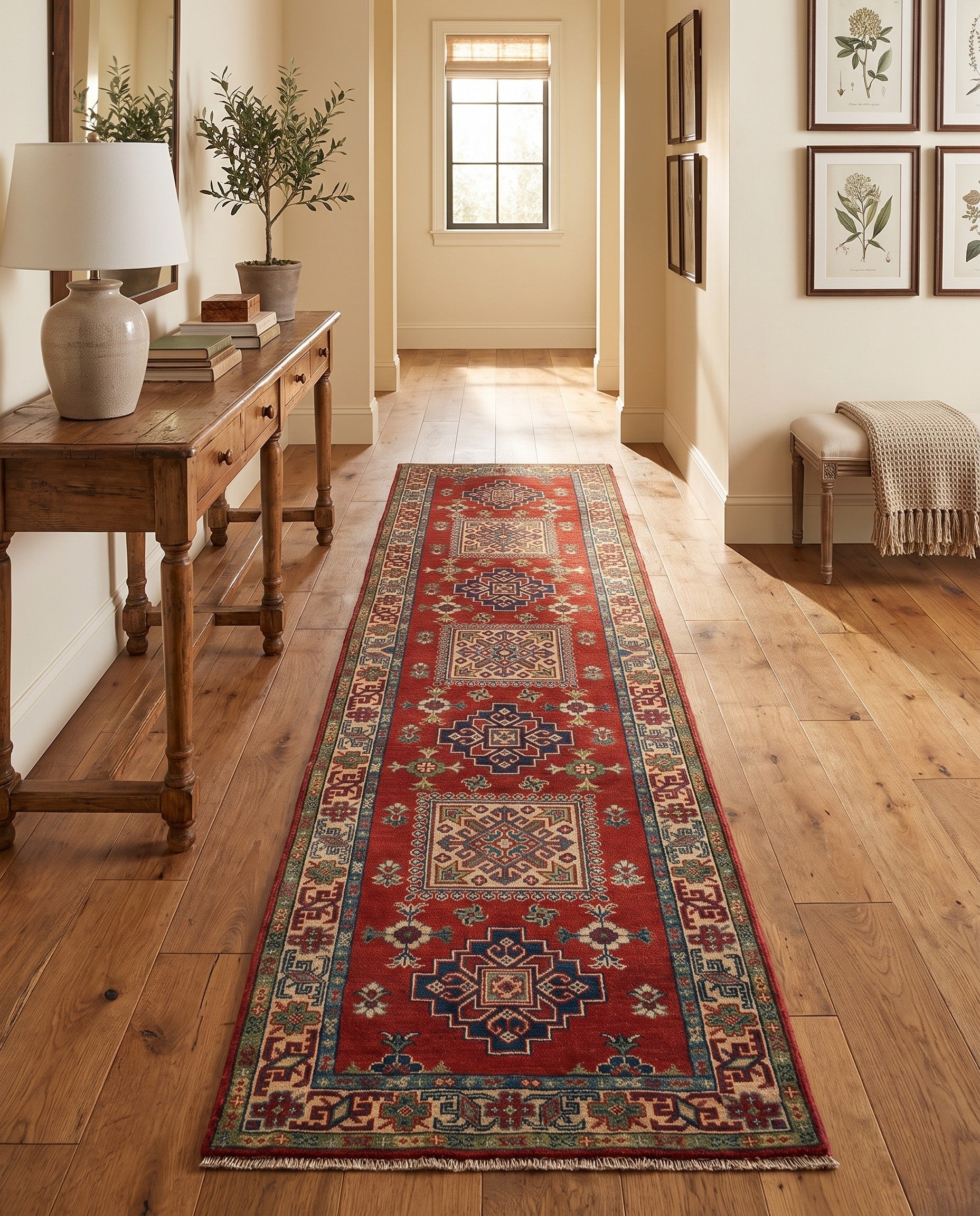 2' 11 x 10' Hand Knotted Kazak Runner Rug