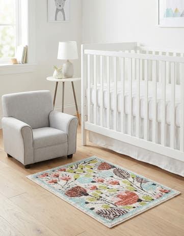 2' 2 x 3' Flowers Whimsy Kids Rug