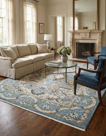 Blue Nain Design Rug