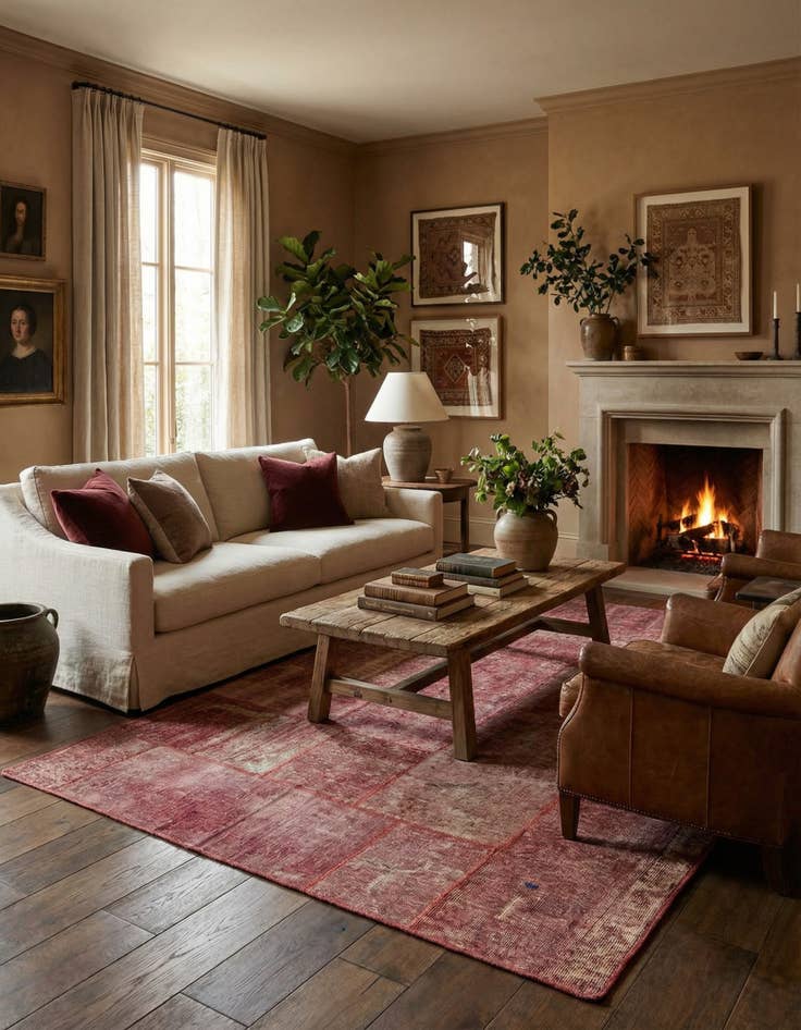 Detail image of 5' x 6' 8 Hand Knotted Ultra Vintage Persian Wool Square Rug