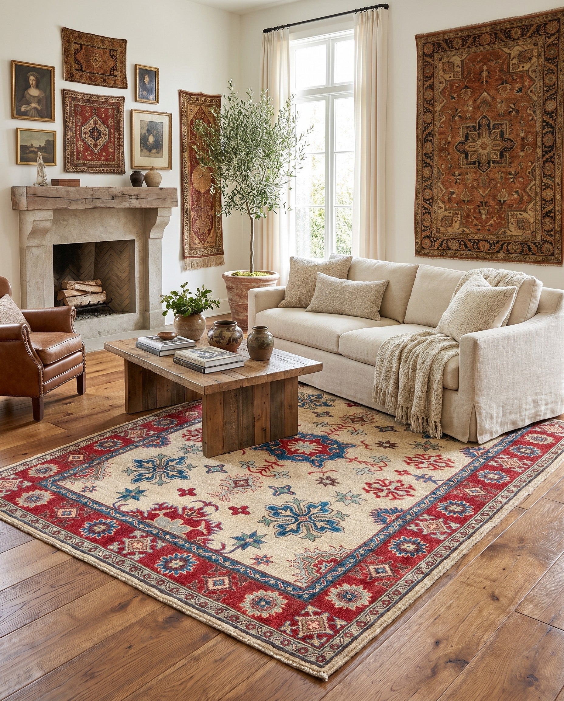 5' x 6' 9 Hand Knotted Kazak Rug