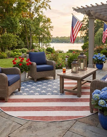 Easy-Clean Jill Zarin Indoor / Outdoor Round Rug