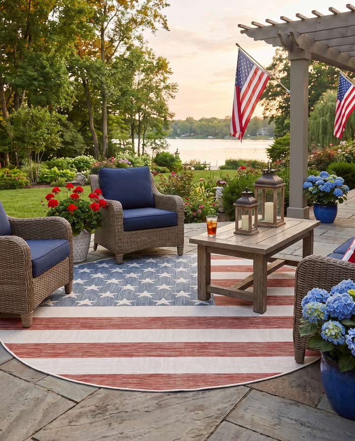 6' 7 x 6' 7 Easy-Clean Jill Zarin Indoor / Outdoor Round Rug