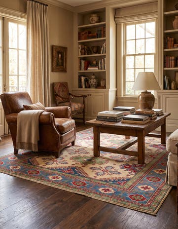 150cm x 225cm Noué main Kazak Tapis