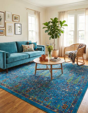 Navy Blue Calypso Square Rug