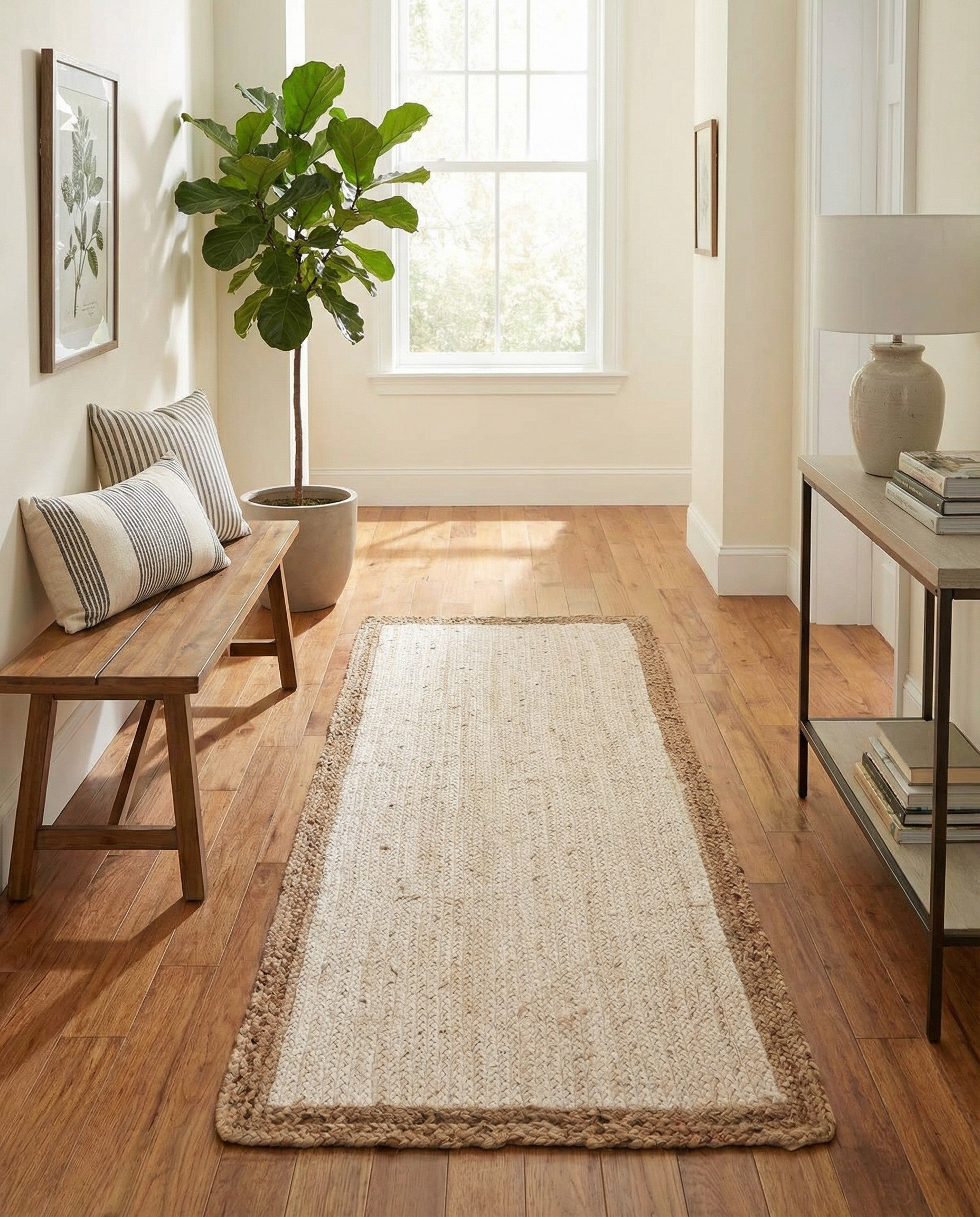 2' 7 x 6' 1 Handmade Braided Jute Runner Rug