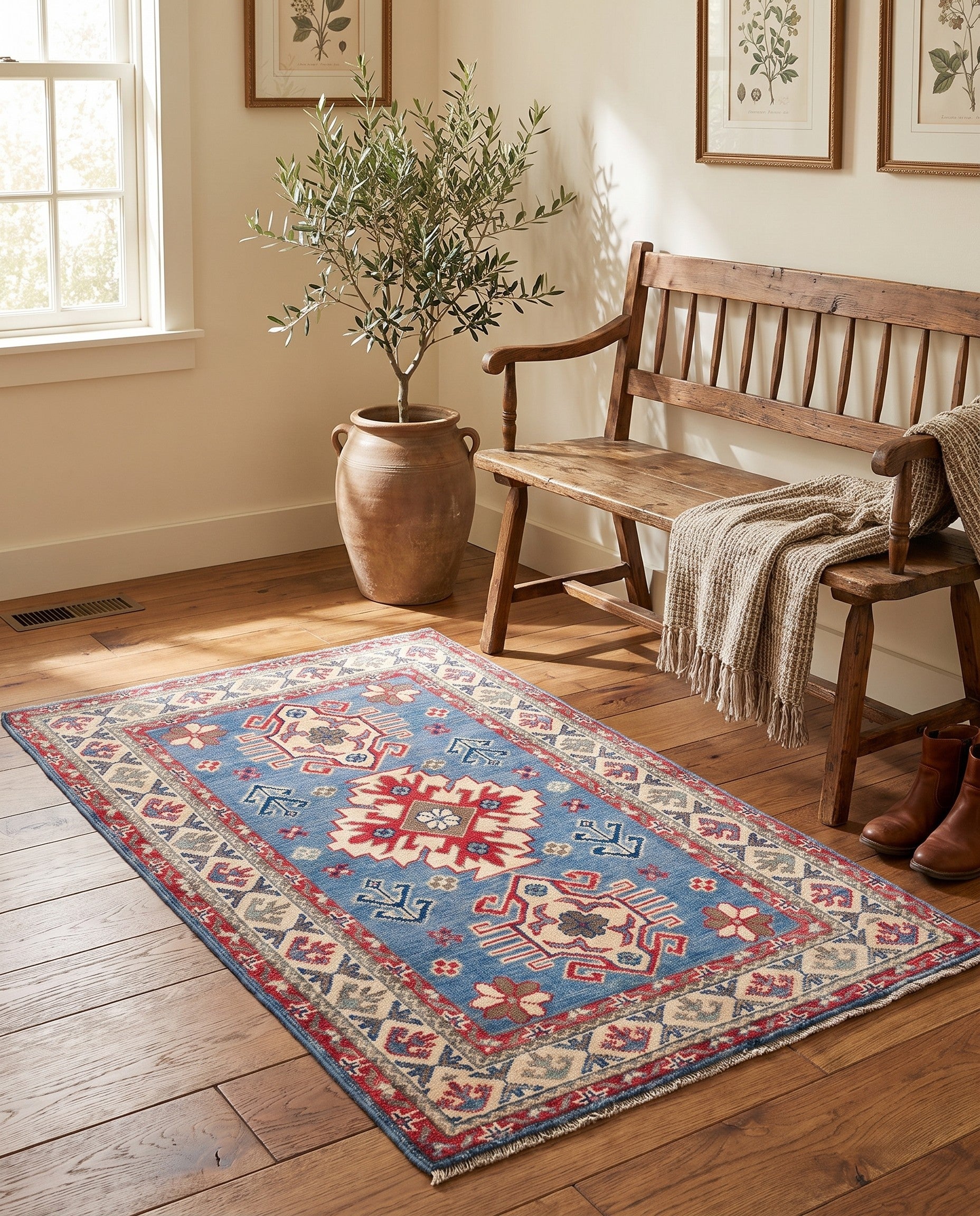 2' 8 x 4' Hand Knotted Kazak Rug