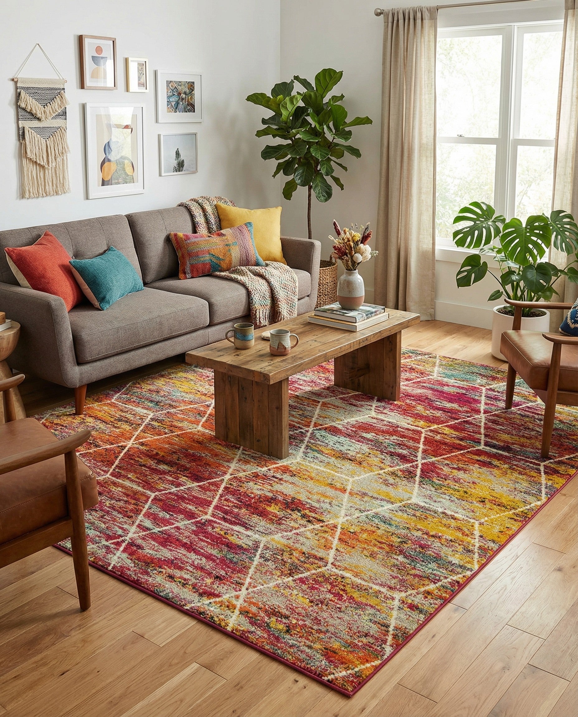 7' x 7' Trellis Frieze Square Rug