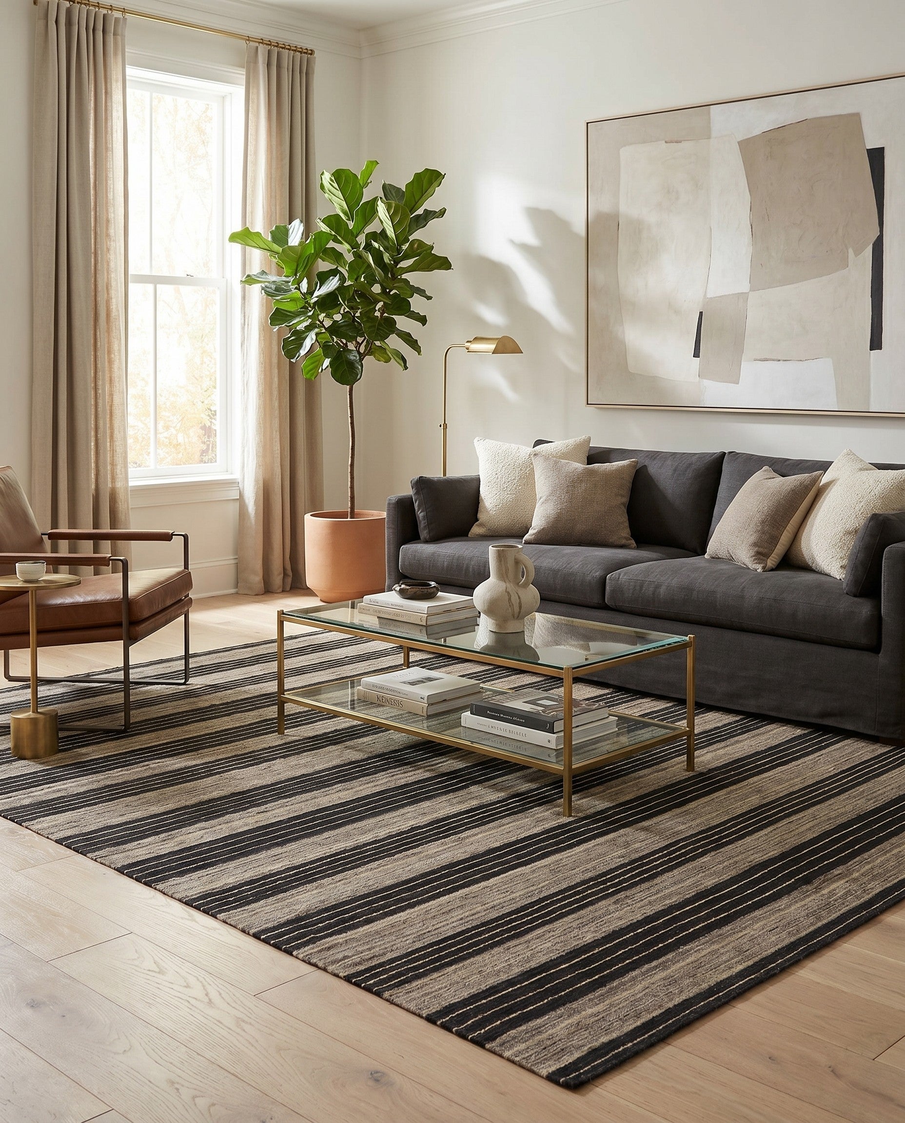 6' x 7' 2 Hand Woven Kilim Modern Wool Square Rug