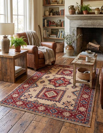 3' 3 x 4' 10 Hand Knotted Kazak Rug