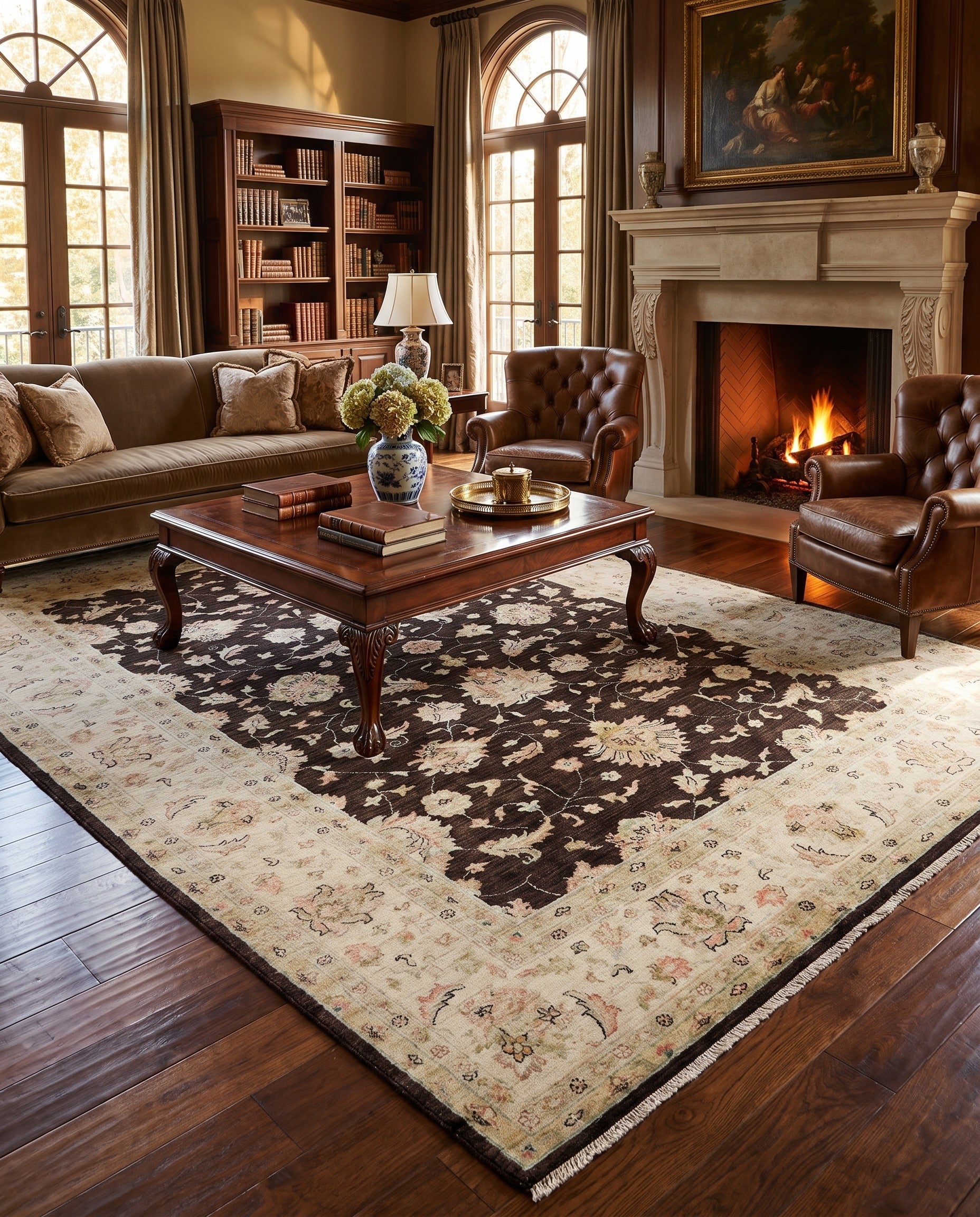 6' 9 x 9' 11 Hand Knotted Ziegler Rug