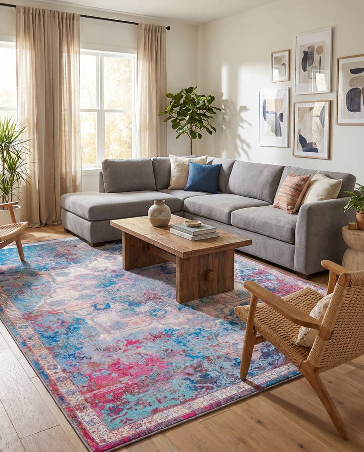 Detail image of 7' 10 x 11' Washable Renaissance Rug