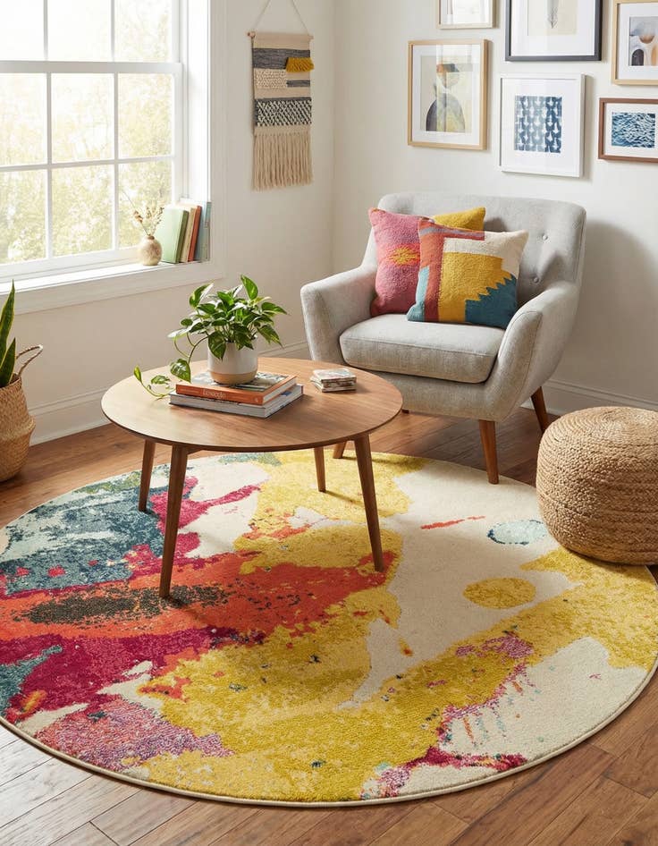 Detail image of 6' x 6' Washable Hyacinth Round Rug