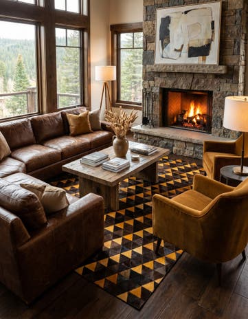 5' x 8' Cowhide Stocks Rug
