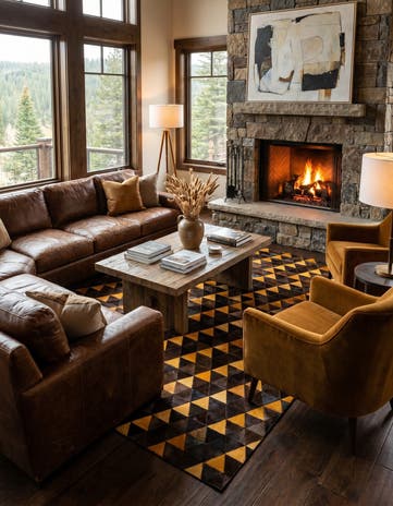 5' x 8' Cowhide Stocks Rug