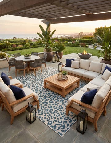 13' x 13' Easy-Clean Safari Indoor / Outdoor Square Rug