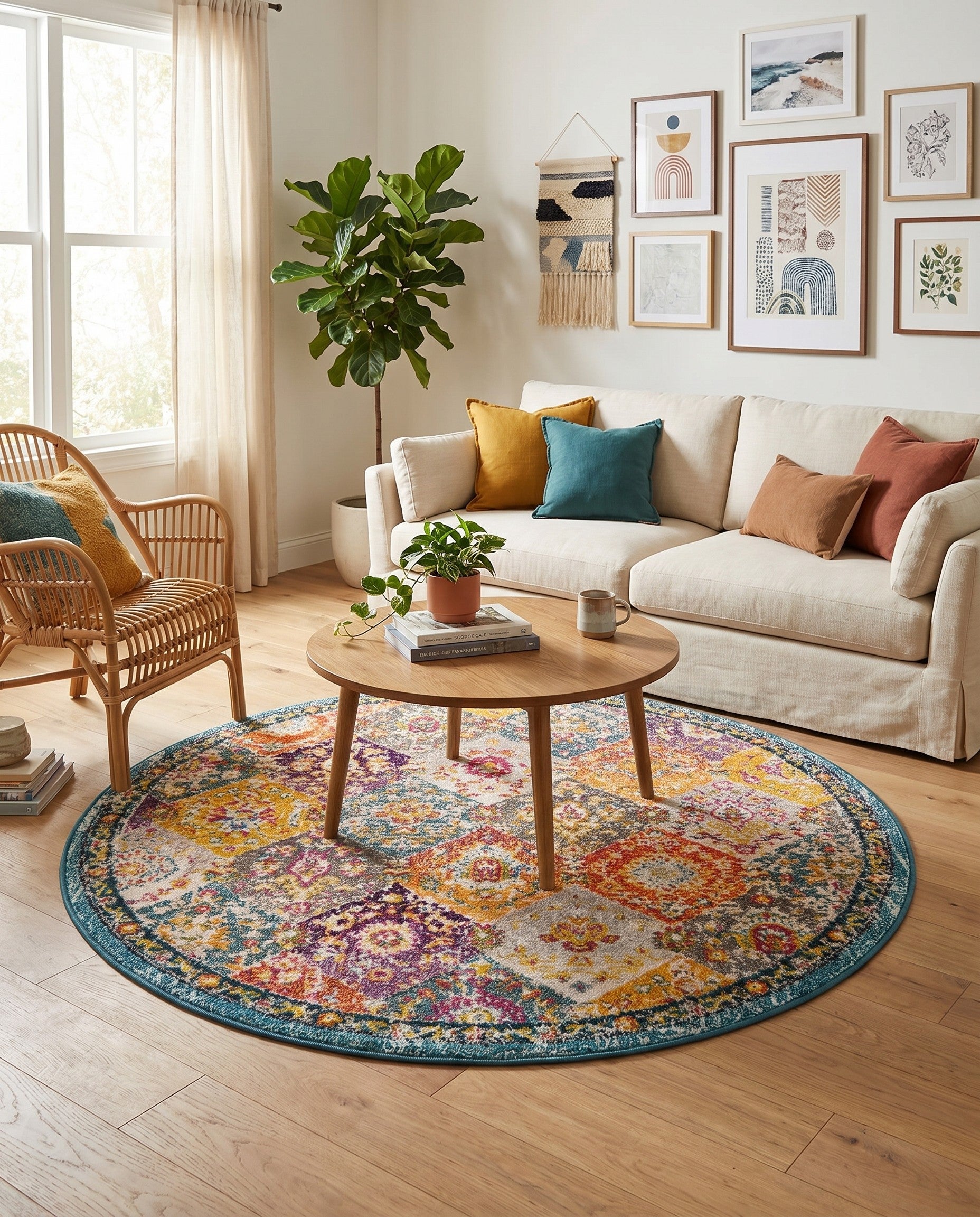 5' 3 x 5' 3 Carrington Round Rug