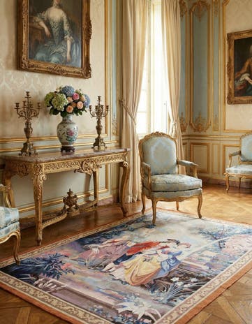 4' 2 x 5' 6 Tapestry Wool Rug