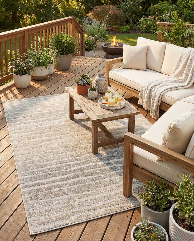 Detail image of 5' x 8' Easy-Clean Sabrina Soto Ola Indoor / Outdoor Rug