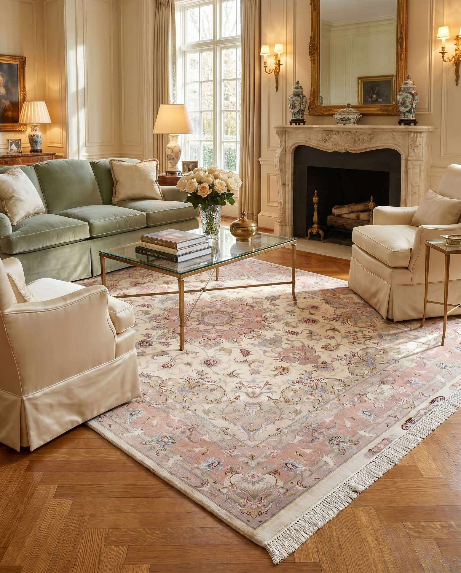 5' 1 x 6' 11 Hand Knotted Tabriz Persian Rug