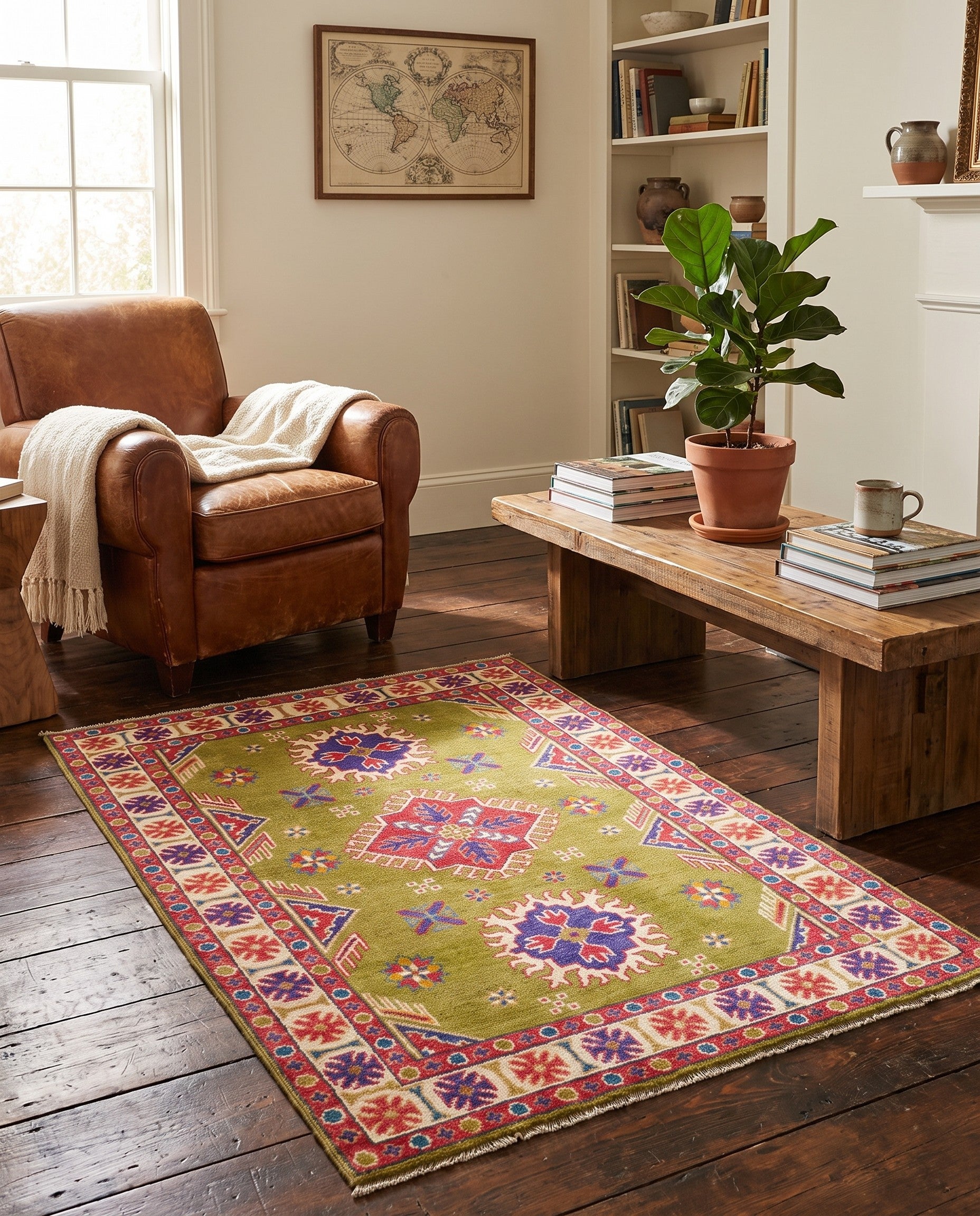 3' 3 x 4' 10 Hand Knotted Kazak Rug