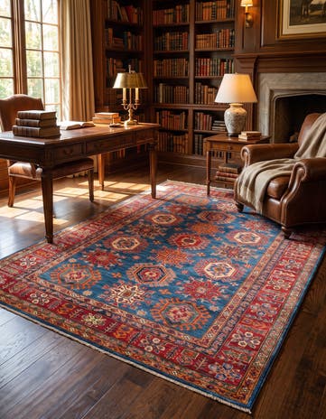 4' 11 x 7' 1 Hand Knotted Kazak Rug