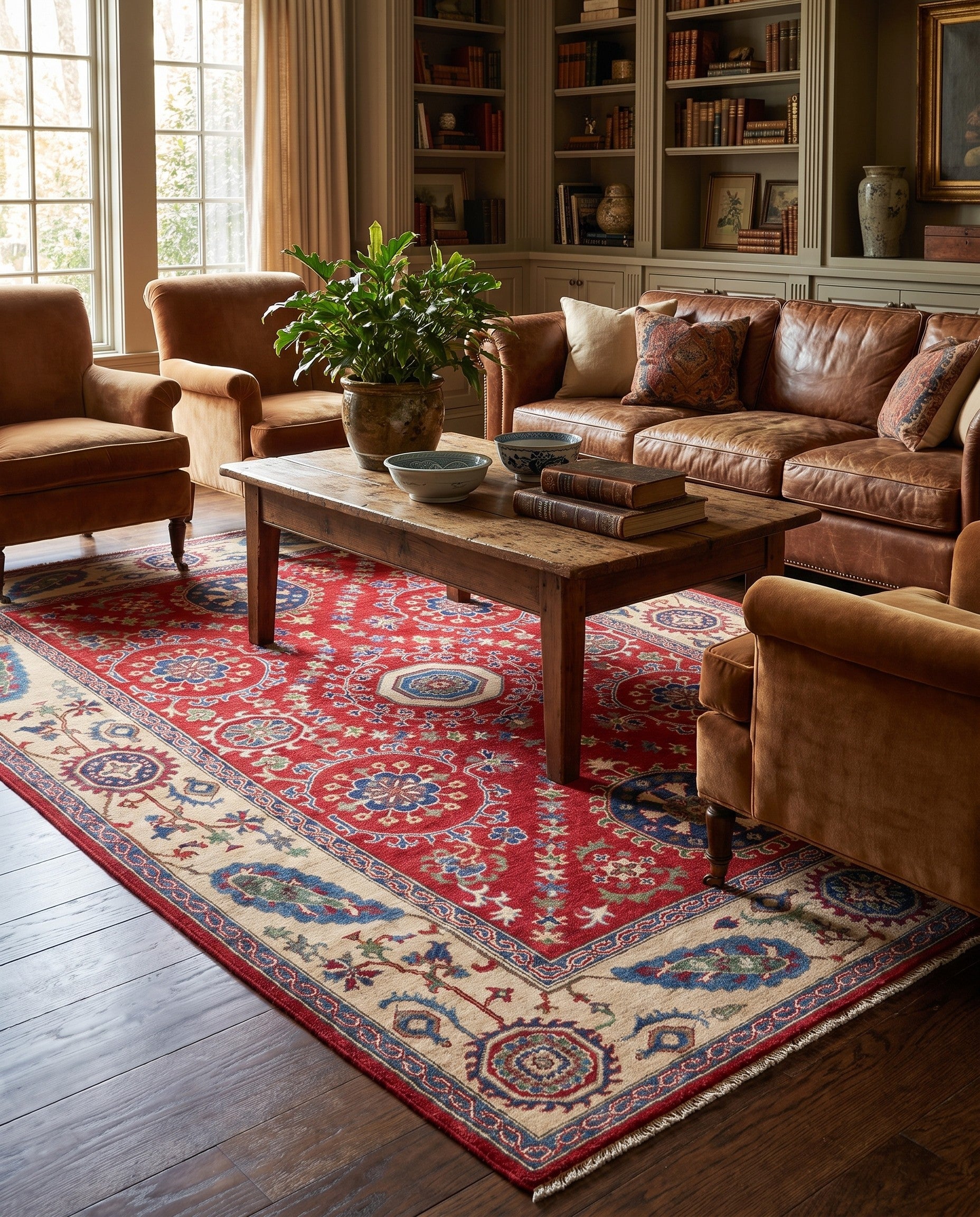 6' 7 x 9' 9 Hand Knotted Kazak Rug