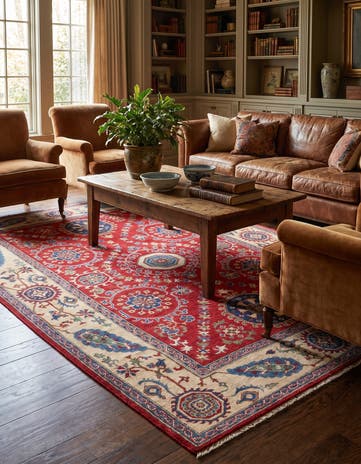 6' 7 x 9' 9 Hand Knotted Kazak Rug