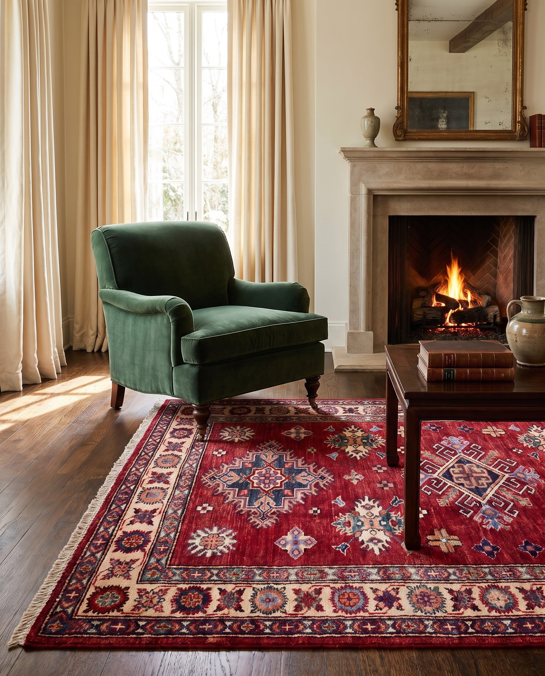 3' 2 x 5' 2 Hand Knotted Kazak Rug