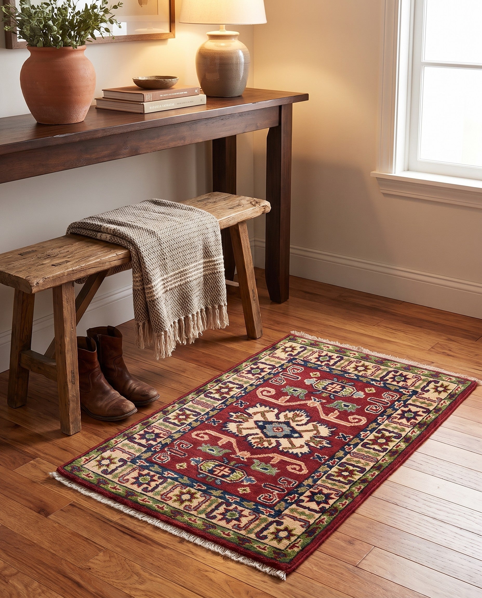1' 10 x 2' 9 Hand Knotted Kazak Rug