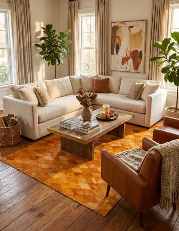 5' 1 x 8' Cowhide Stocks Rug