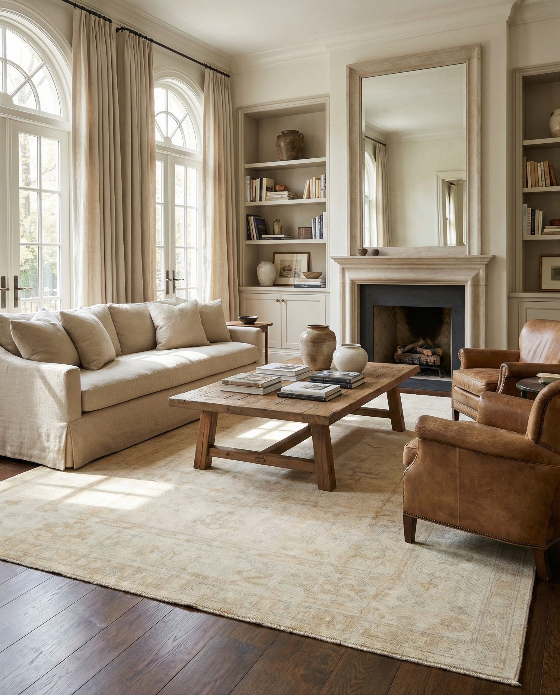 8' 1 x 9' 8 Hand Knotted Oushak Wool Rug