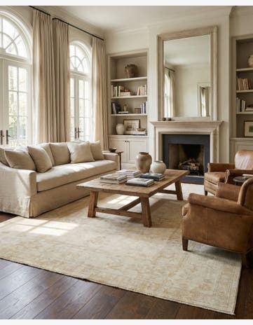 8' 1 x 9' 8 Hand Knotted Oushak Wool Rug