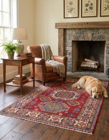 3' 1 x 4' 11 Hand Knotted Kazak Rug