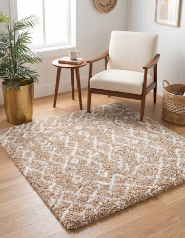 4' x 4' Moroccan Shag Square Rug