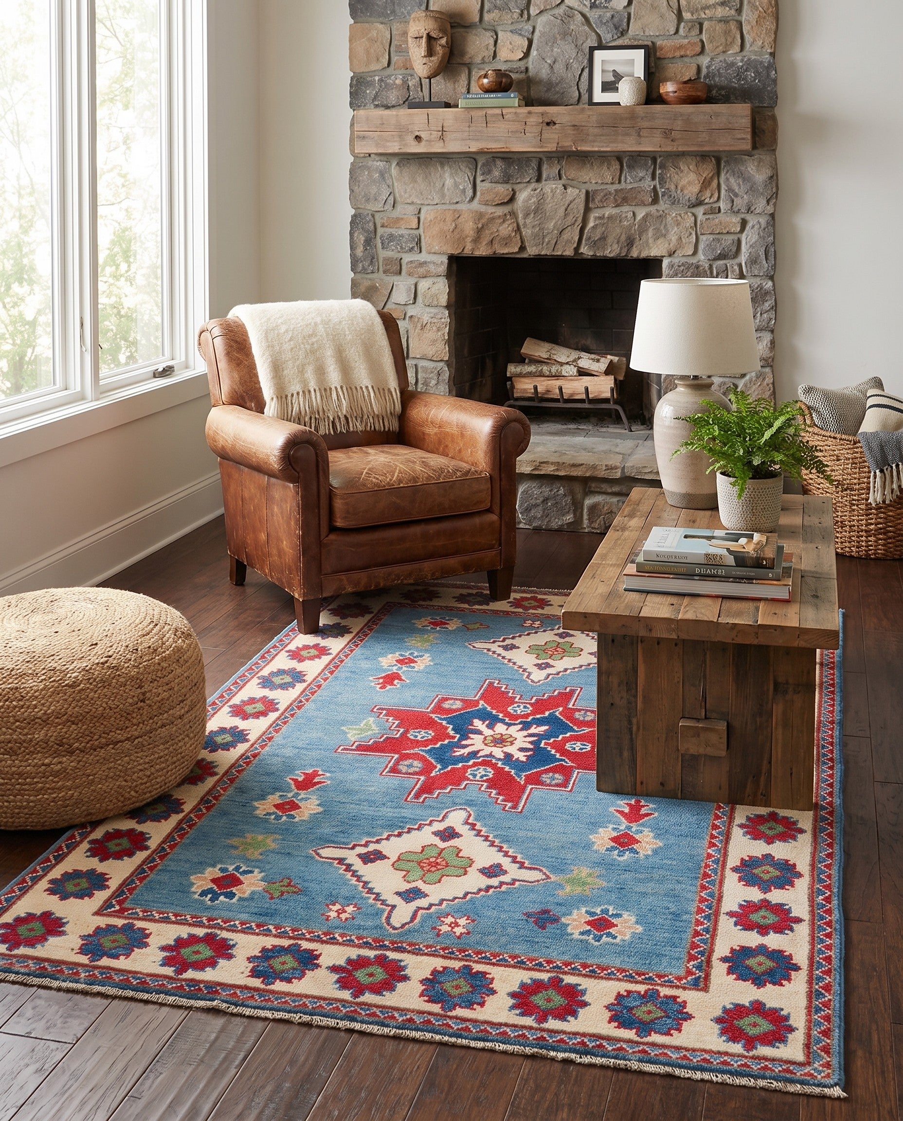 3' 4 x 5' 1 Hand Knotted Kazak Rug