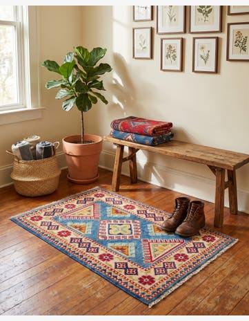 2' x 3' Hand Knotted Kazak Rug