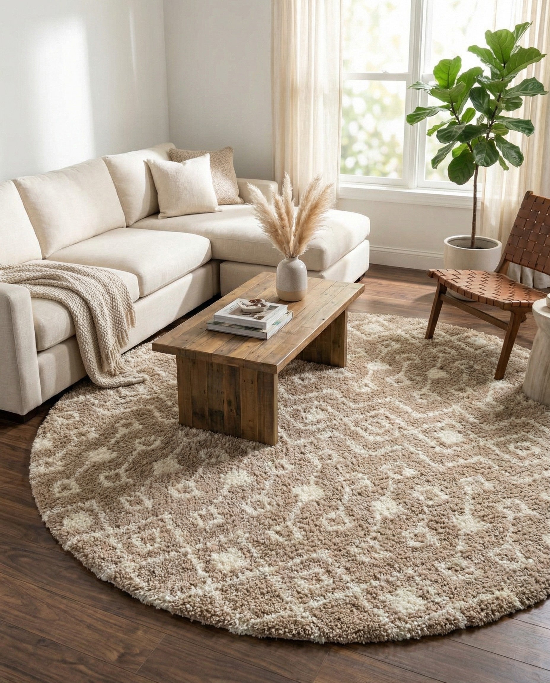 10' x 10' Moroccan Trellis Shag Round Rug