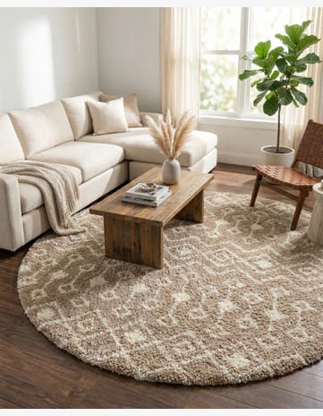 10' x 10' Moroccan Trellis Shag Round Rug