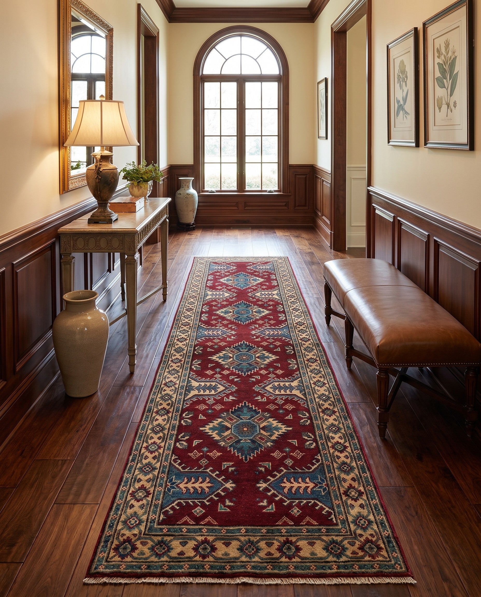2' 9 x 9' 8 Hand Knotted Kazak Runner Rug