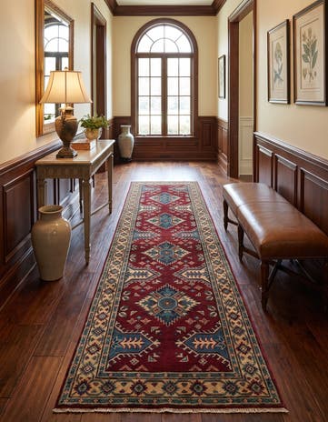 2' 9 x 9' 8 Hand Knotted Kazak Runner Rug