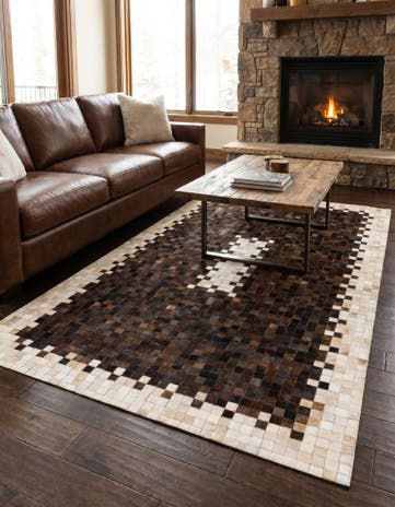 5' 1 x 8' Cowhide Stocks Rug