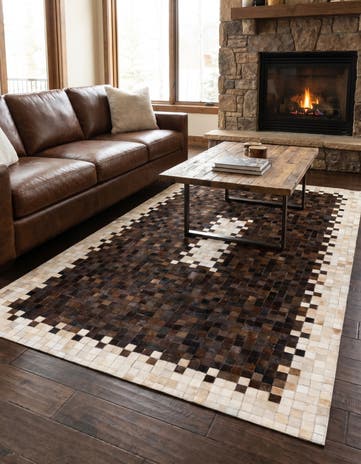 5' 1 x 8' Cowhide Stocks Rug