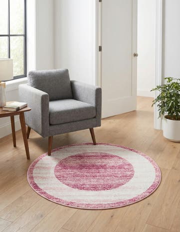 Jill Zarin Pink Uptown Yorkville Round Rug