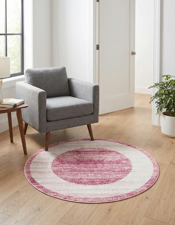 Jill Zarin Pink Uptown Yorkville Round Rug
