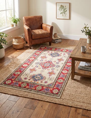 3' 5 x 4' 11 Hand Knotted Kazak Rug