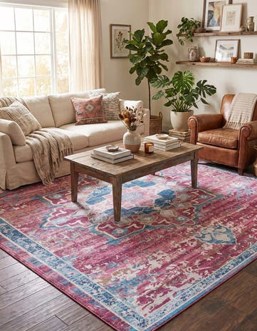 Antique Pink Washable Francesca Rug