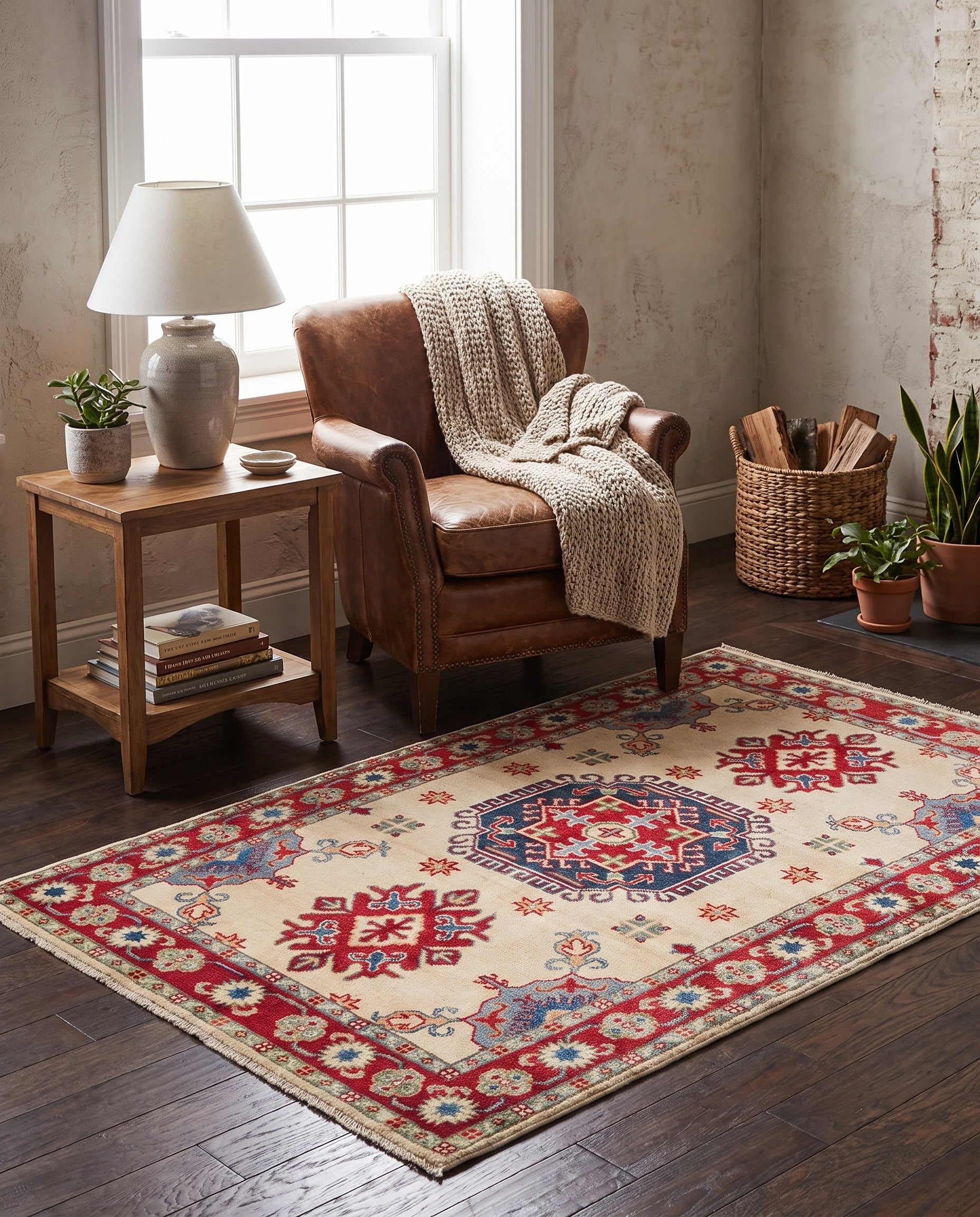 3' 3 x 4' 10 Hand Knotted Kazak Rug
