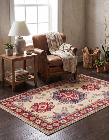 3' 3 x 4' 10 Hand Knotted Kazak Rug