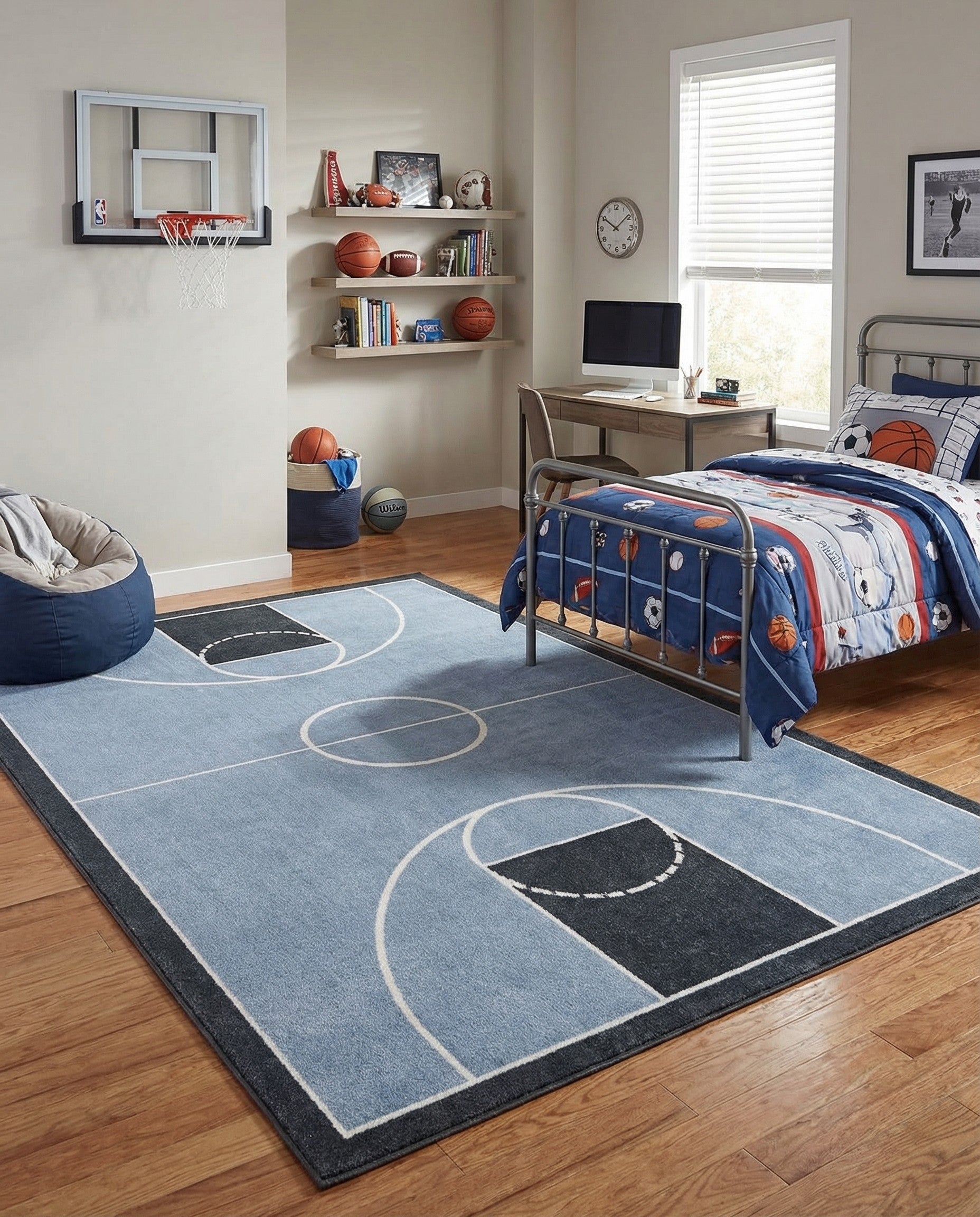 6' x 9' Sports Washable Rug